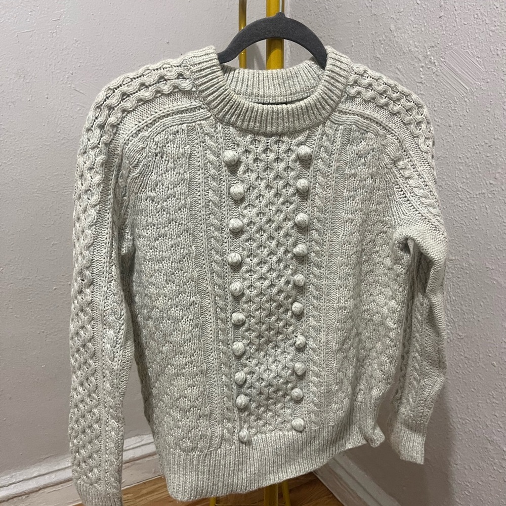 J. Crew Cable Knit Sweater in Cream